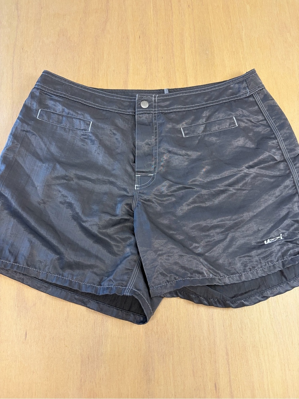 Uzzi Amphibious Gear Gray Nylon Swim Board Shorts Women's 11/12 Surfcore Coastal
